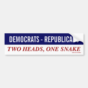 Democrats-Republican Two heads one snake Bumper Sticker
