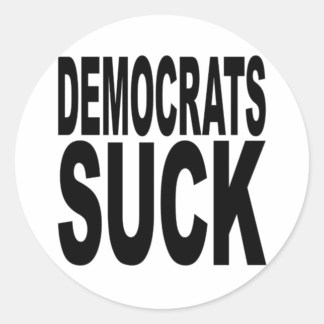 Democrats Suck Classic Round Sticker (Front)