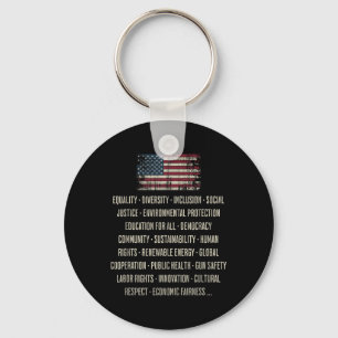 Democrats Values Equality Diversity Education Key Ring