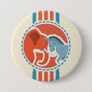 Democrats vs Republicans 7.5 Cm Round Badge