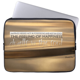 Democritus Inspirational Quote "Happiness" Laptop Sleeve