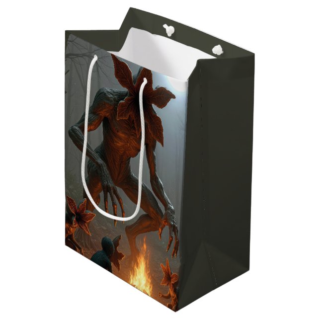 Demogorgon Creatures Gathering Around a Campfire Medium Gift Bag (Front Angled)