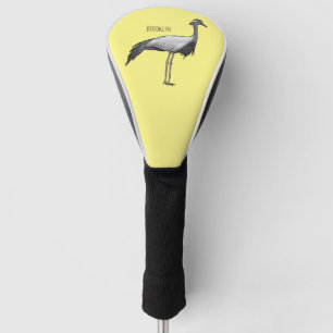 Demoiselle crane bird cartoon illustration golf head cover