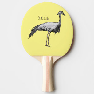 Demoiselle crane bird cartoon illustration ping pong paddle