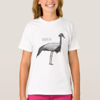 Demoiselle crane bird cartoon illustration