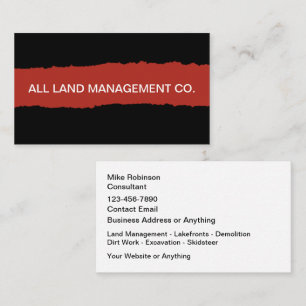 Demolition And Excavation Services Business Card