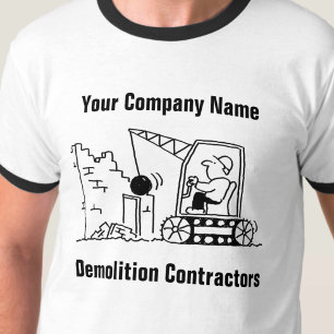 Demolition Contracting Services Cartoon T-Shirt