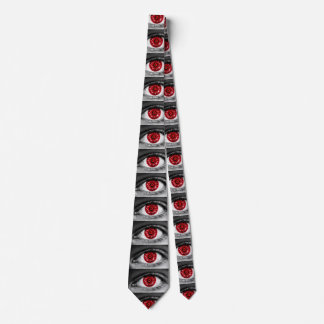 Demon Eye Brushed Graphic Print Neck Tie