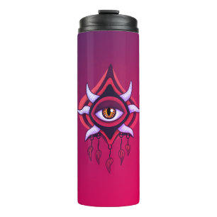 Demon Eye - Whimsigoth Horror Art in Pink Thermal Tumbler