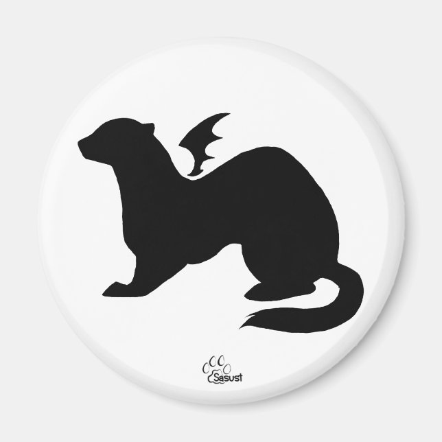 Demon Ferret Silhouette Magnet (Front)