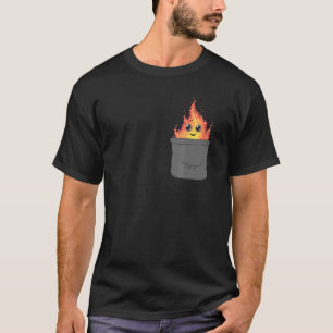 Demon Fire In Pocket Flame Hot Burning Art Hallowe T-Shirt