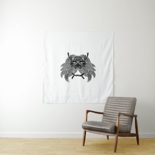 Demon helmet tapestry