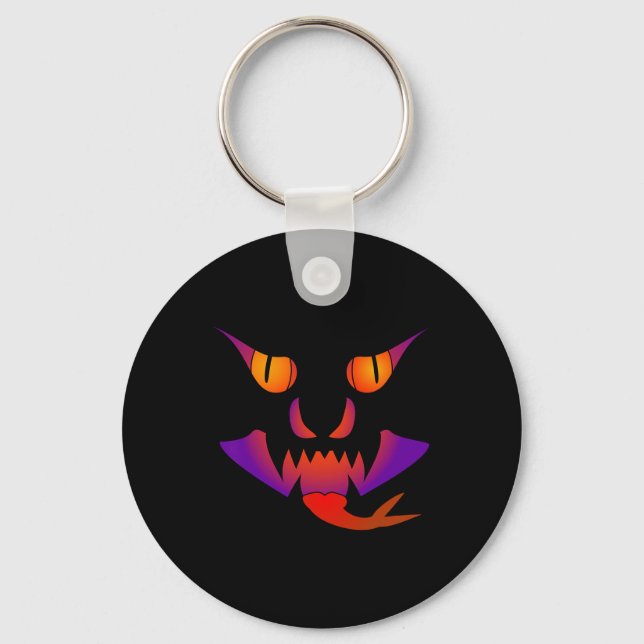 Demon Jack O Lantern  Key Ring (Front)
