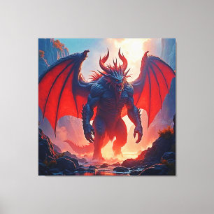 Demon King: Eternal Dragon Shadow Art Canvas Print