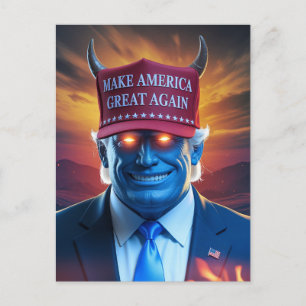 Demon Man in a Red Hat Postcard