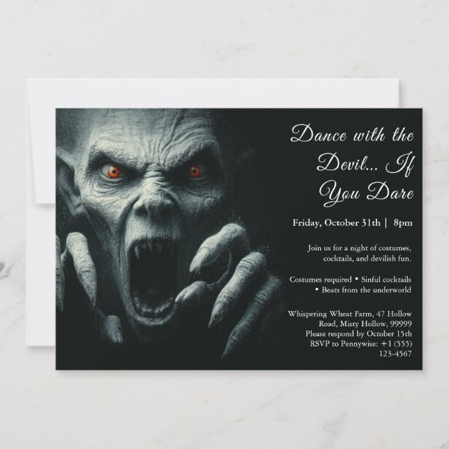 Demon Night Halloween Costume Party Invitation (Front)