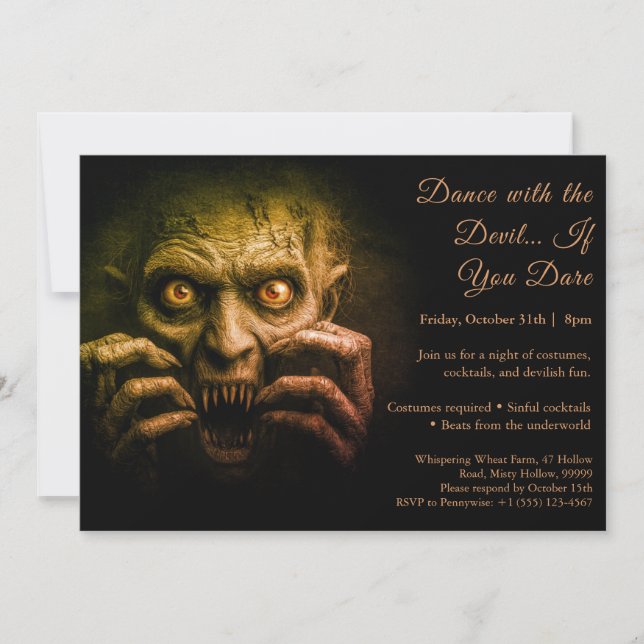 Demon Night Halloween Costume Party Invitation (Front)