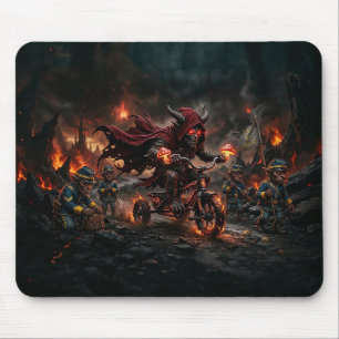 Demon On Tricycle With U.S. Cavalry Trolls Mouse Pad
