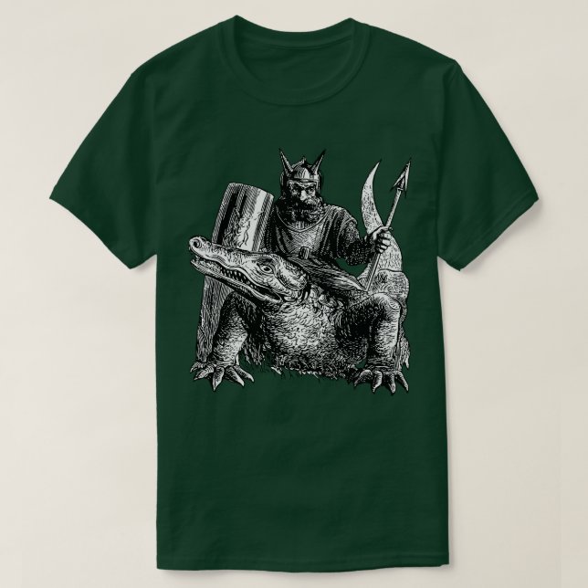 Demon Or Spirit Mounted On A Crocodile Dictionnair T-Shirt (Design Front)