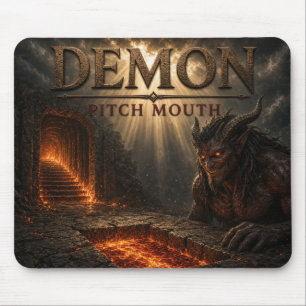 Demon Pitch Mouth Dark Realism Mouse Pad