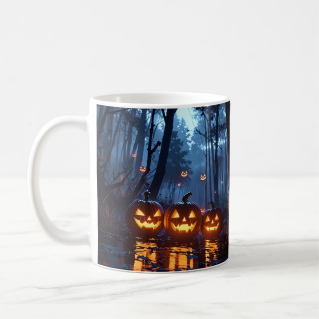 Demon Pumpkin Mug – Anime Halloween Coffee Mug (Left)