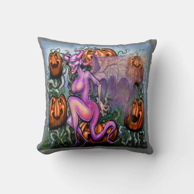 Demon Pumpkins Cushion (Front)