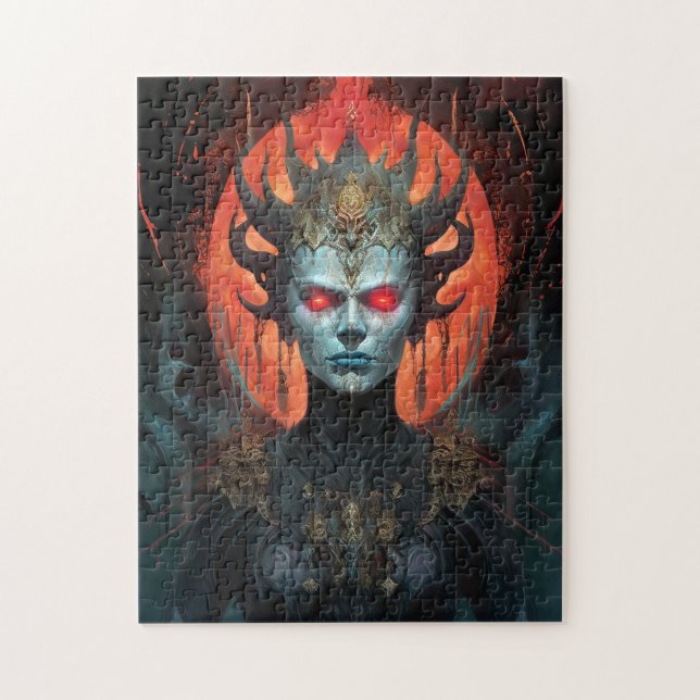 Demon Queen Dark Goddess Fantasy Art Jigsaw Puzzle (Vertical)