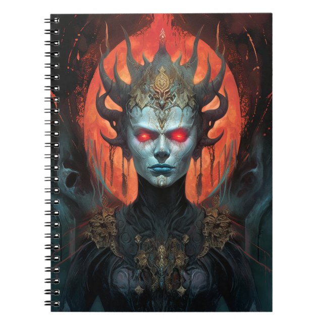 Demon Queen Dark Goddess Fantasy Art Notebook (Front)