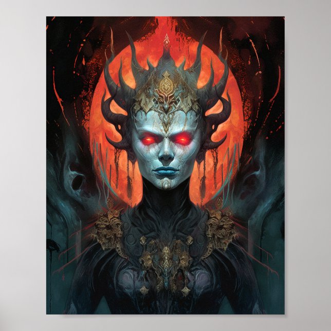 Demon Queen Dark Goddess Fantasy Art Poster (Front)