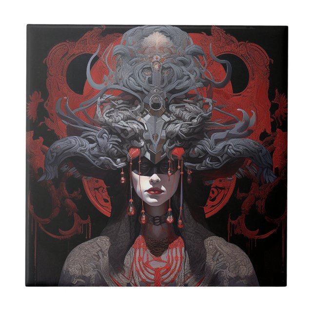 Demon Queen Fantasy Art Tile (Front)