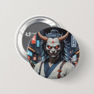 Demon Samurai 6 Cm Round Badge