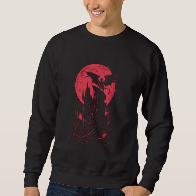 Demon Satanic Occult Gothic Devil Halloween Costum Sweatshirt (Front)