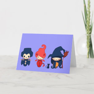 demon skeleton & witch holiday card