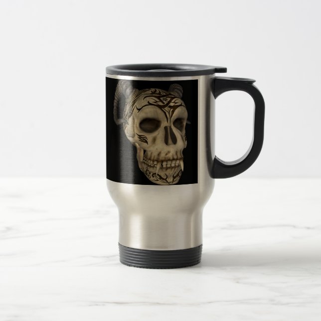 Demon Skull Goth Thermal  Mug (Right)