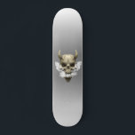 Demon Skull Smoking Skateboard<br><div class="desc">This design may be personalised by choosing the customise option to add text or make other changes. If this product has the option to transfer the design to another item, please make sure to adjust the design to fit if needed. Contact me at colorflowcreations@gmail.com if you wish to have this...</div>