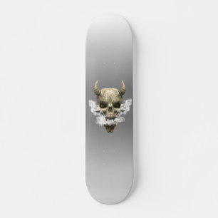 Demon Skull Smoking Skateboard