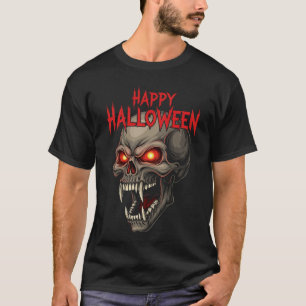 Demon Skull with Glowing Eyes Halloween T-Shirt