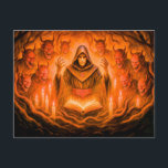 Demon summoner mage in oil painting holiday postcard<br><div class="desc">dark mage performs a powerful demon-summoning ritual. The eerie atmosphere and glowing sigils add tension to this detailed oil artwork.</div>