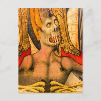demon teeth monster fear terror halloween postcard