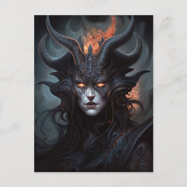 Demon Woman Queen Dark Fantasy Art Postcard (Front)