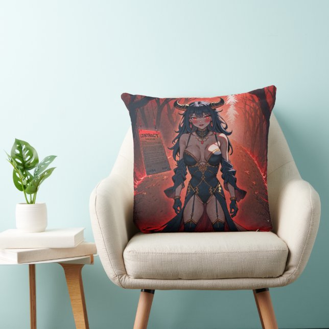 Demoness with Contact at Crossroads, Anime Demon Cushion (Chair)