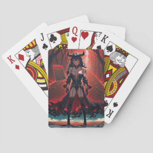 Demoness with Contact at Crossroads, Anime Demon Playing Cards