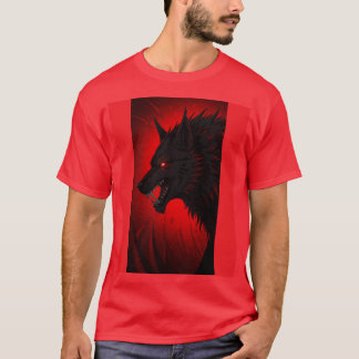 "Demonic Alpha Wolf – Red-Eyed Fury Art" T-Shirt