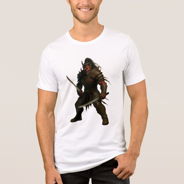 Demonic Samurai Warrior Tri-Blend Shirt (Front)