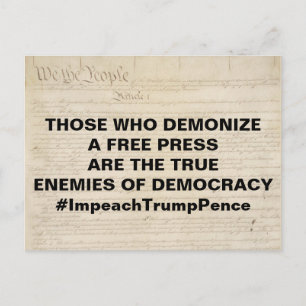 Demonise a Free Press True Enemy of Democracy Postcard
