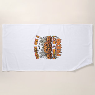 Demons Are Ghouls Friend Pumpkins Mummy Ghost Bats Beach Towel