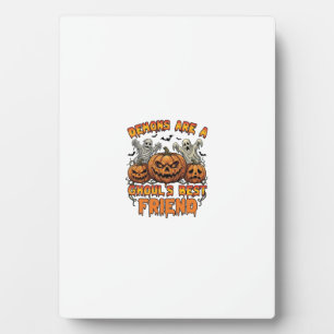 Demons Are Ghouls Friend Pumpkins Mummy Ghost Bats Plaque