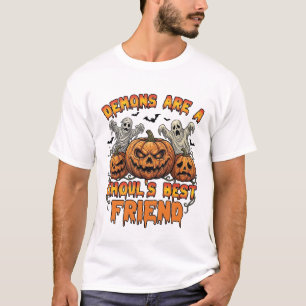 Demons Are Ghouls Friend Pumpkins Mummy Ghost Bats T-Shirt