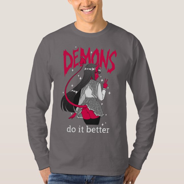 demons do it better Dark Long Sleeve T Shirt (Front)