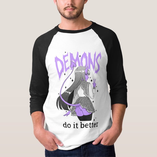 demons do it better Light Raglan T Shirt (Front)